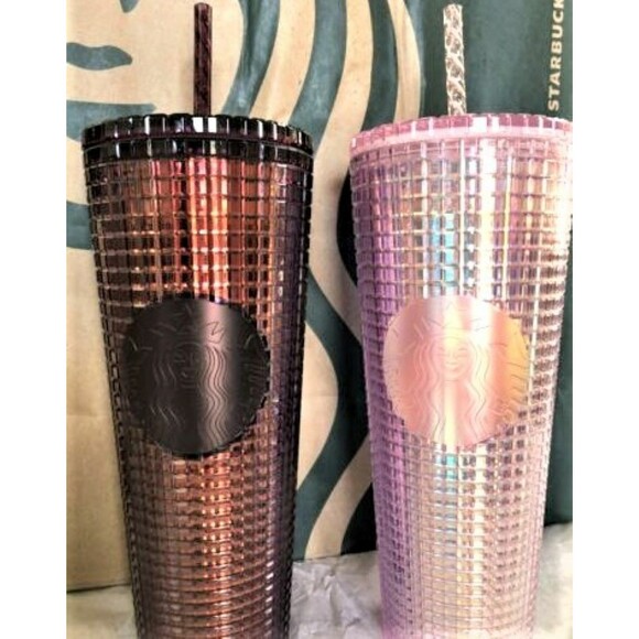 Starbucks Other - Starbucks Holiday 2020 Disco Studded Grid Tumblers Pink and Burgundy